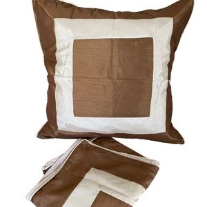 Set of 2 High Country Linens Inc Euro Shams Brown Champagne Polyester Cotton